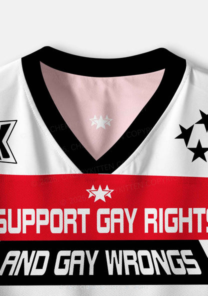 I Support Gay Rights Pride Y2K Crop Sport Jersey Shirts Cherrykitten