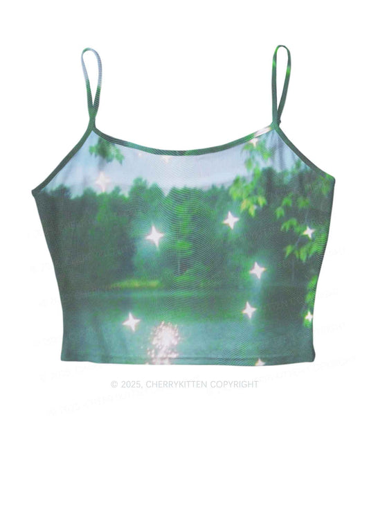 Forest Lake Y2K Mesh Cami Tank Cherrykitten