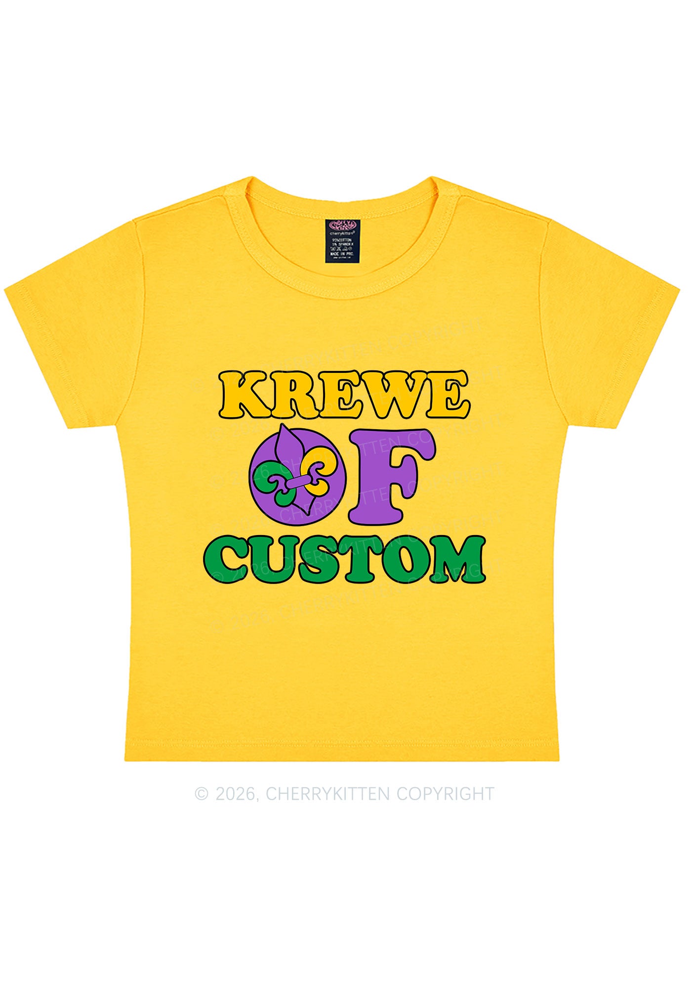 Krewe Of Custom Y2K Baby Tee Cherrykitten