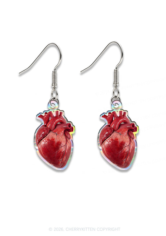 Halloween Blood Heart Y2K Acrylic Earrings Cherrykitten