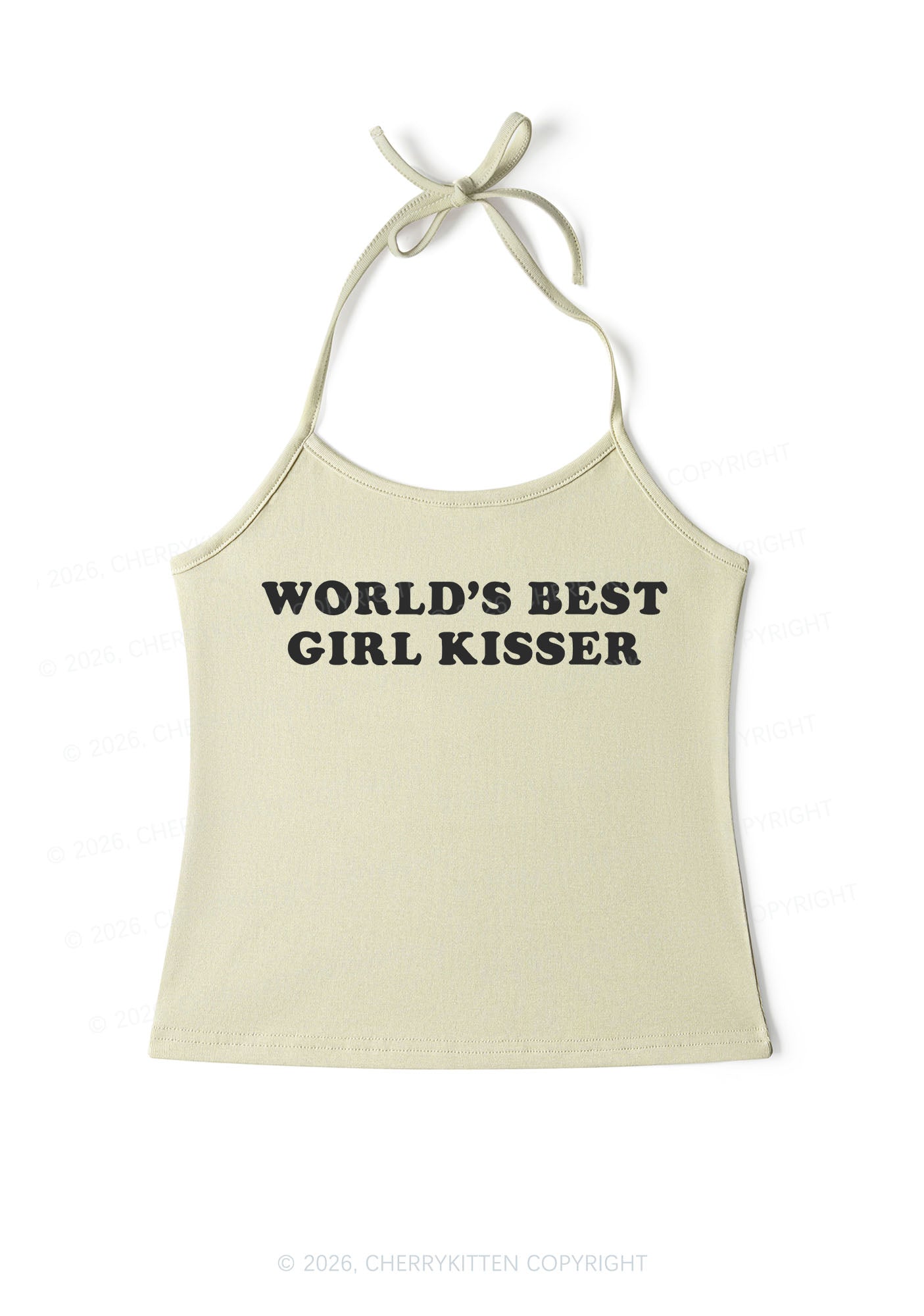 Worlds Best Girl Kisser Pride Y2K Halter Neck Cami Cherrykitten