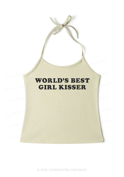Worlds Best Girl Kisser Pride Y2K Halter Neck Cami Cherrykitten