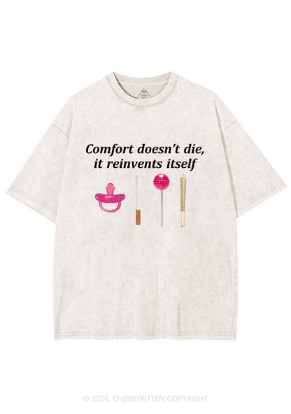 Comfort Doesnt Die Y2K Shirts Washed Tee Cherrykitten