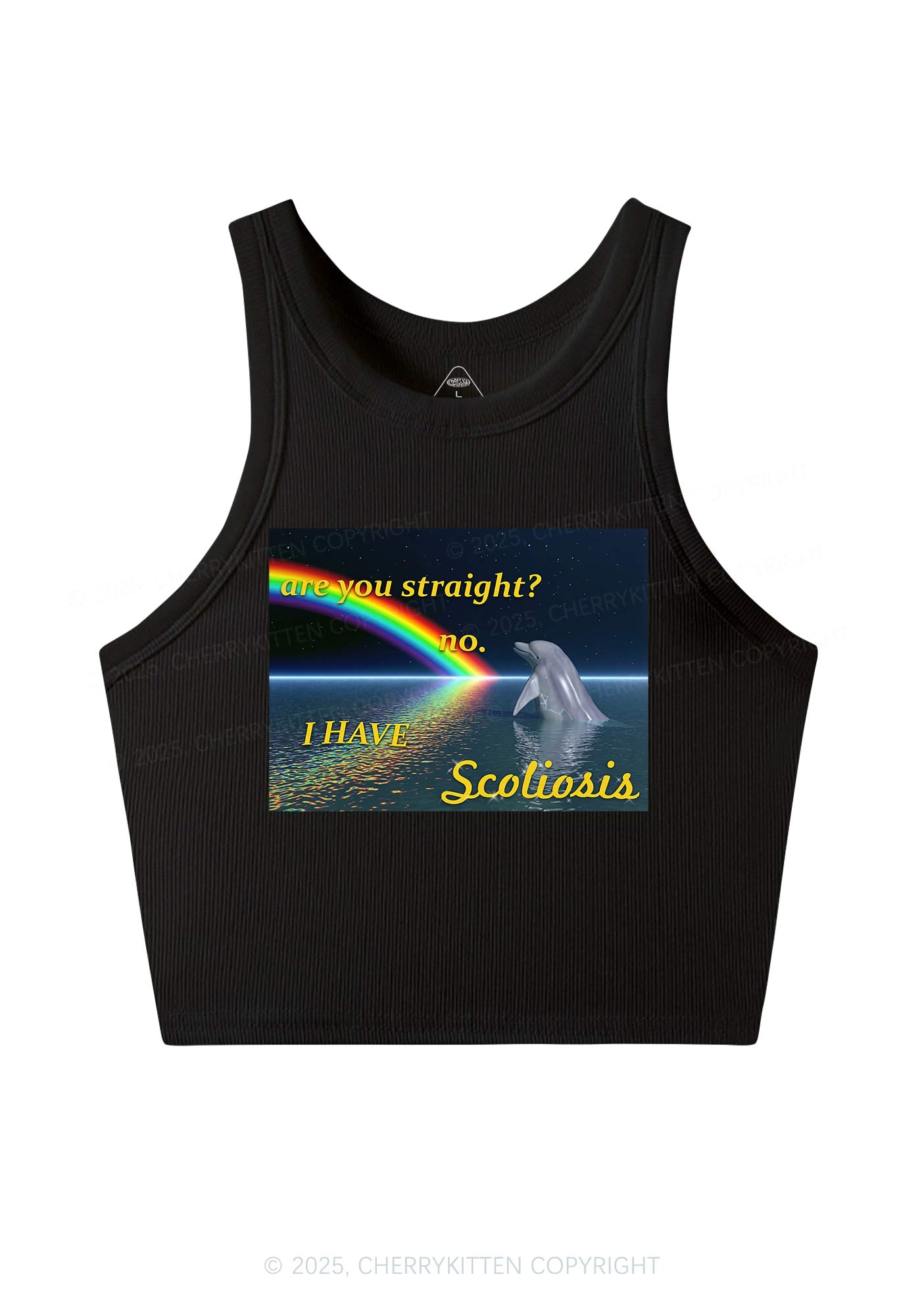 I Have Scoliosis Pride Y2K Crop Tank Top Cherrykitten