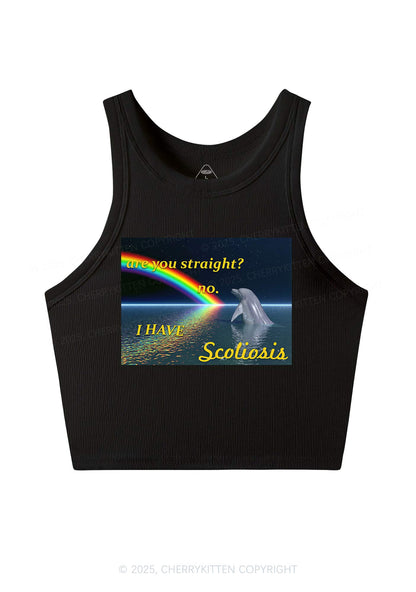 I Have Scoliosis Pride Y2K Crop Tank Top Cherrykitten
