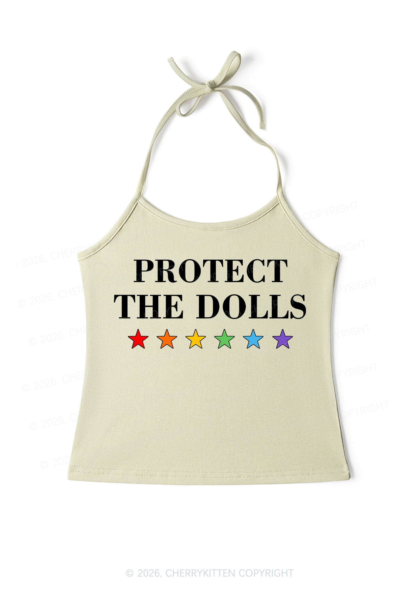 Protect The Dolls Pride Y2K Halter Neck Cami Cherrykitten