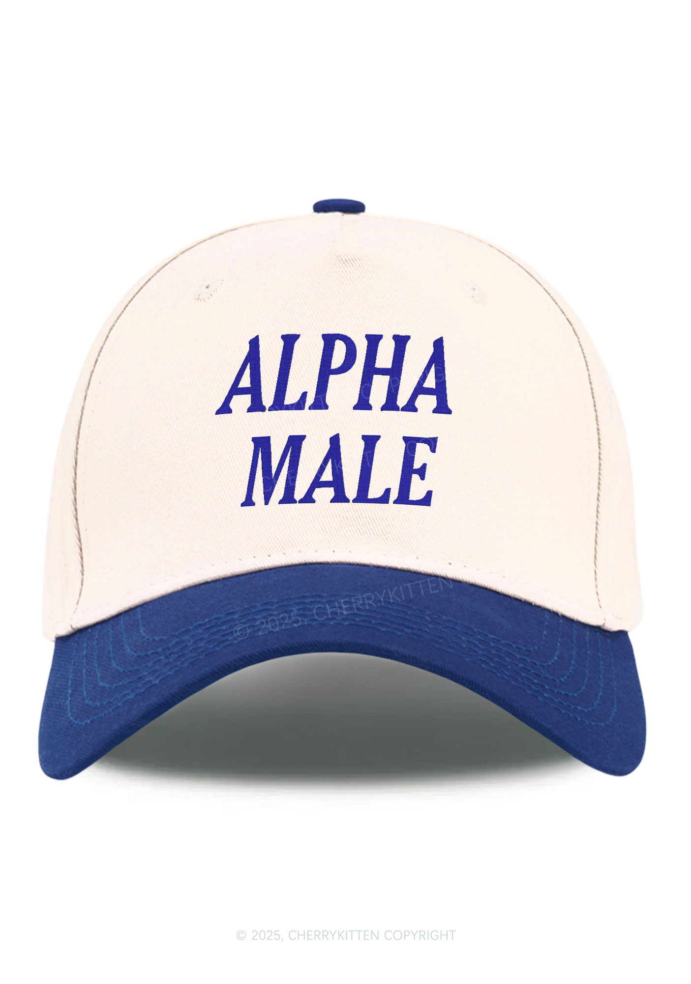 Embroidered Alpha Male Y2K Color Block Baseball Cap Cherrykitten