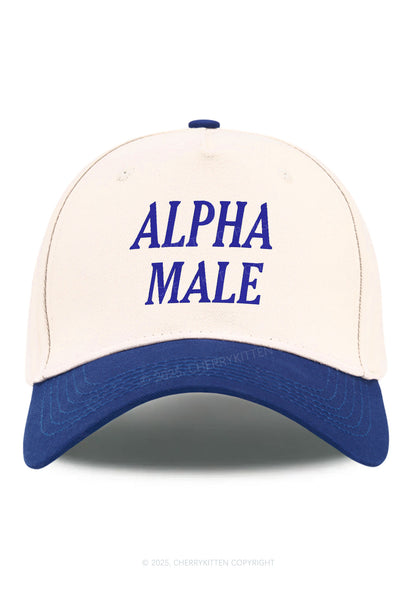 Embroidered Alpha Male Y2K Color Block Baseball Cap Cherrykitten