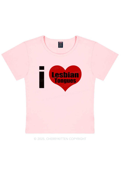 I Love Lesbian Tongues Y2K Baby Tee Cherrykitten