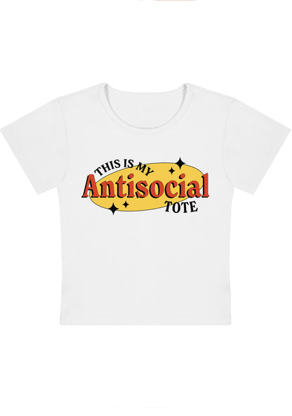 This Is My Antisocial Tote Y2K Baby Tee
