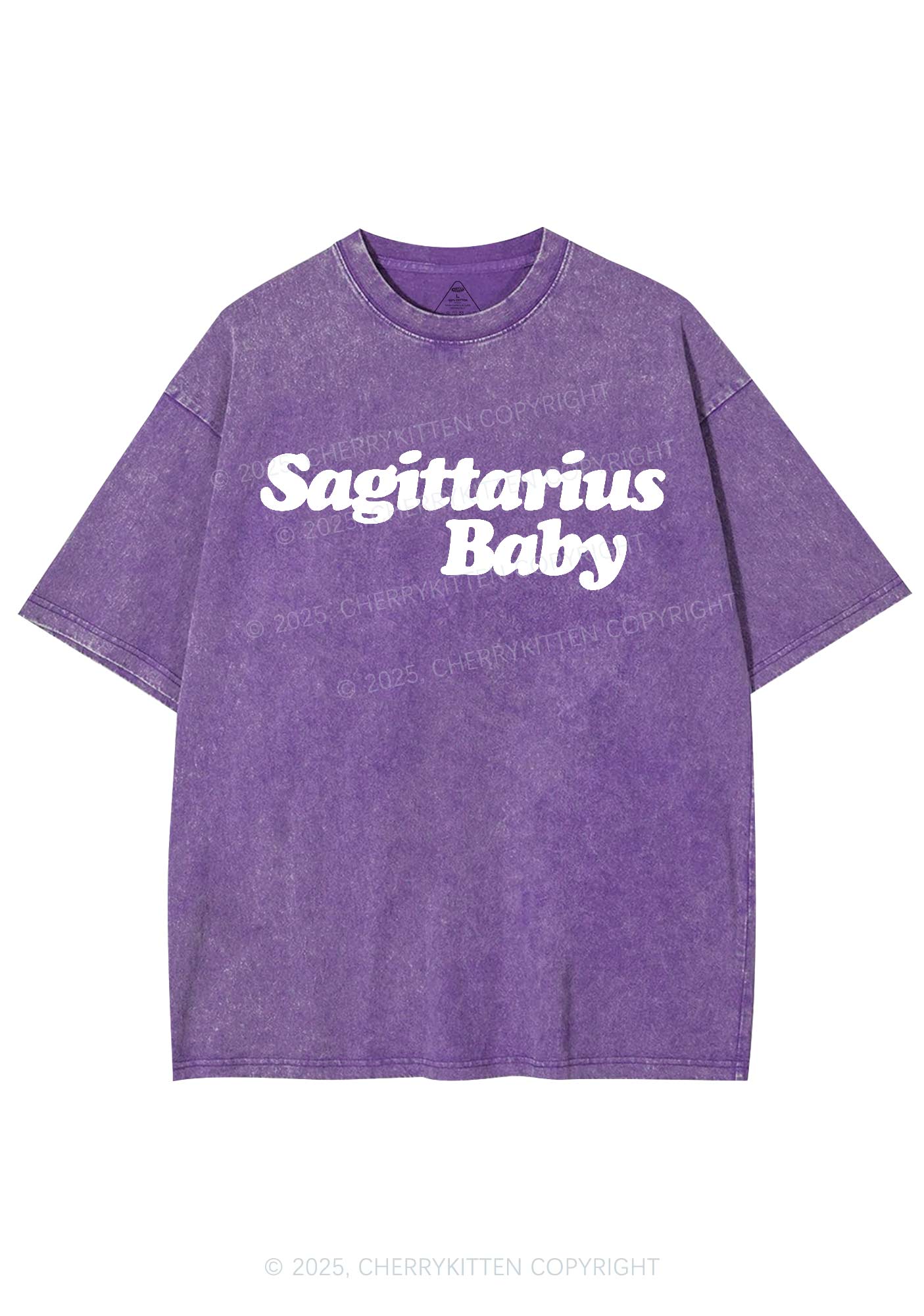 Custom Zodiac Baby Y2K Shirts Washed Tee Cherrykitten