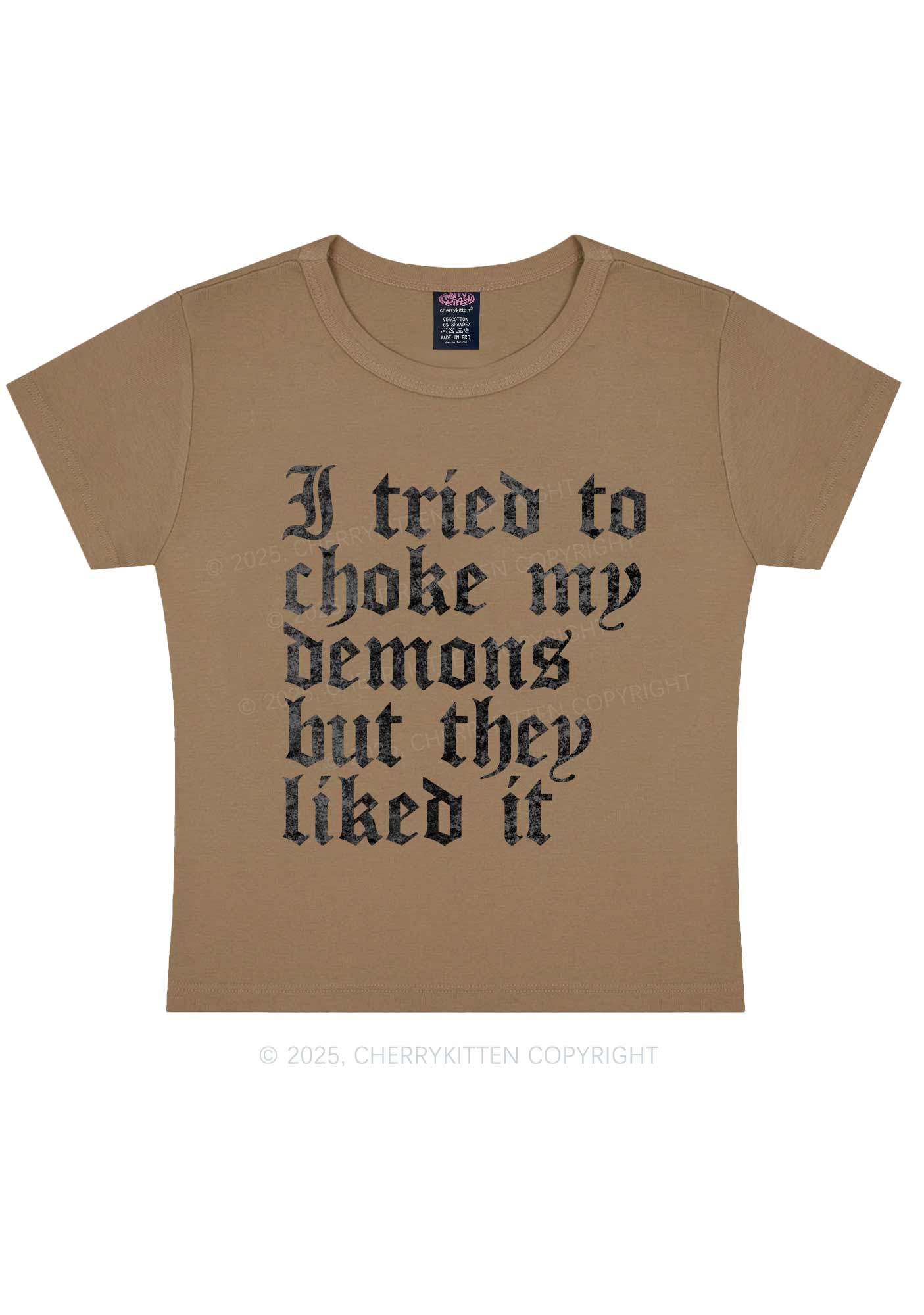 Halloween Choke Demons They Liked Y2K Baby Tee Cherrykitten