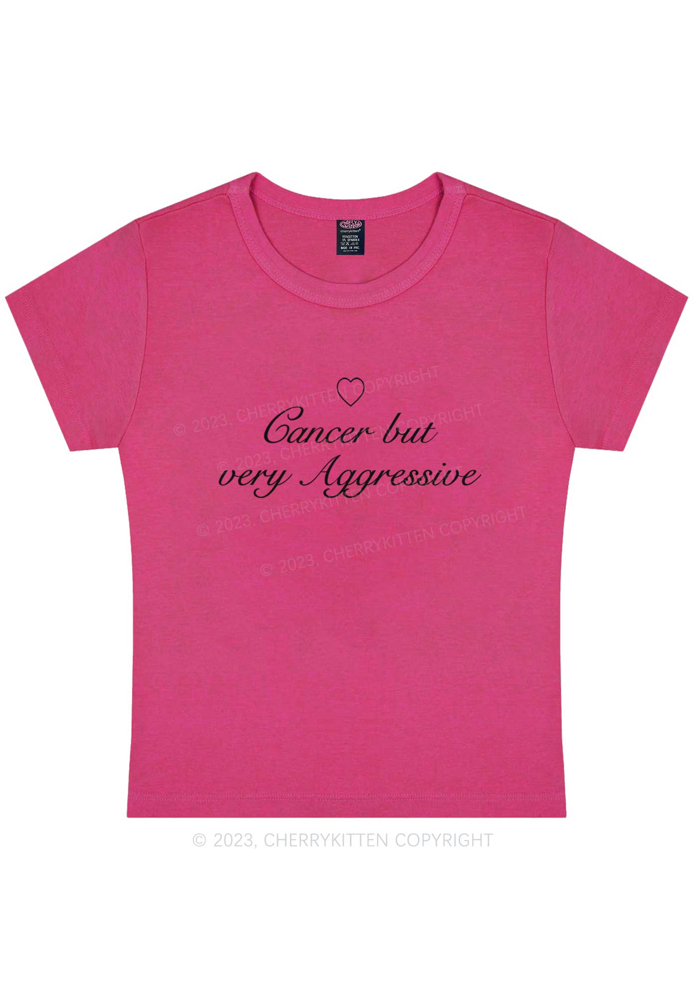 Curvy Cancer But Very Aggressive Y2K Baby Tee Cherrykitten