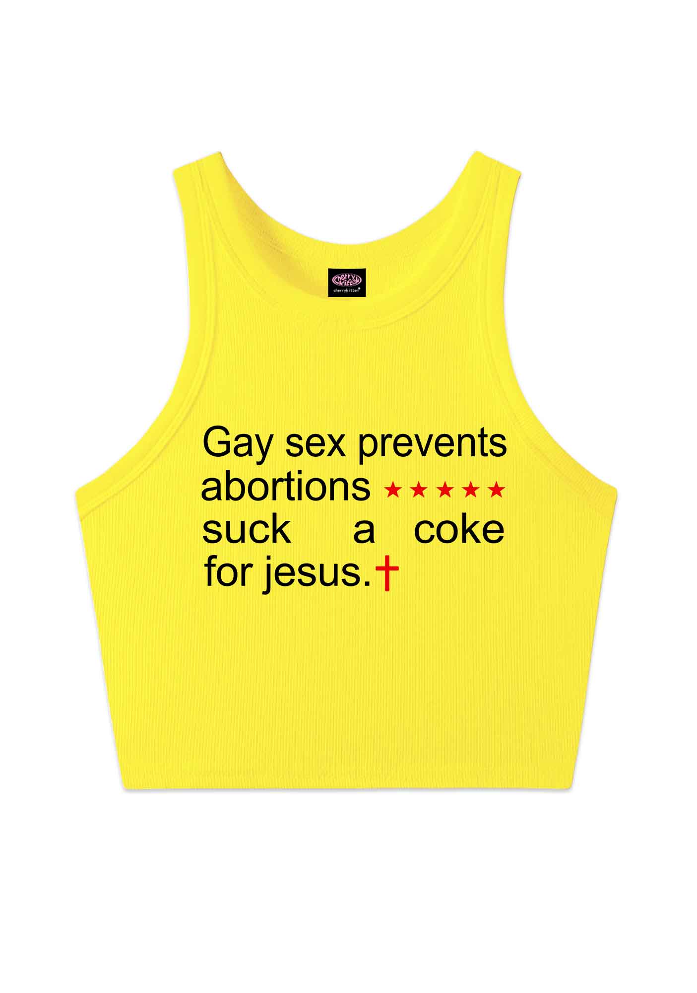 Suck A Coke For Jesus Pride Y2K Crop Tank Top Cherrykitten