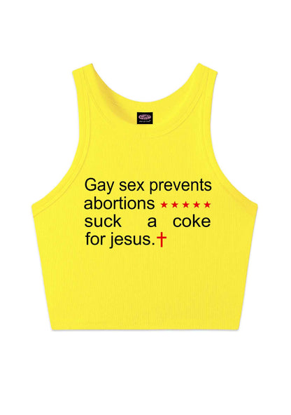 Suck A Coke For Jesus Pride Y2K Crop Tank Top Cherrykitten