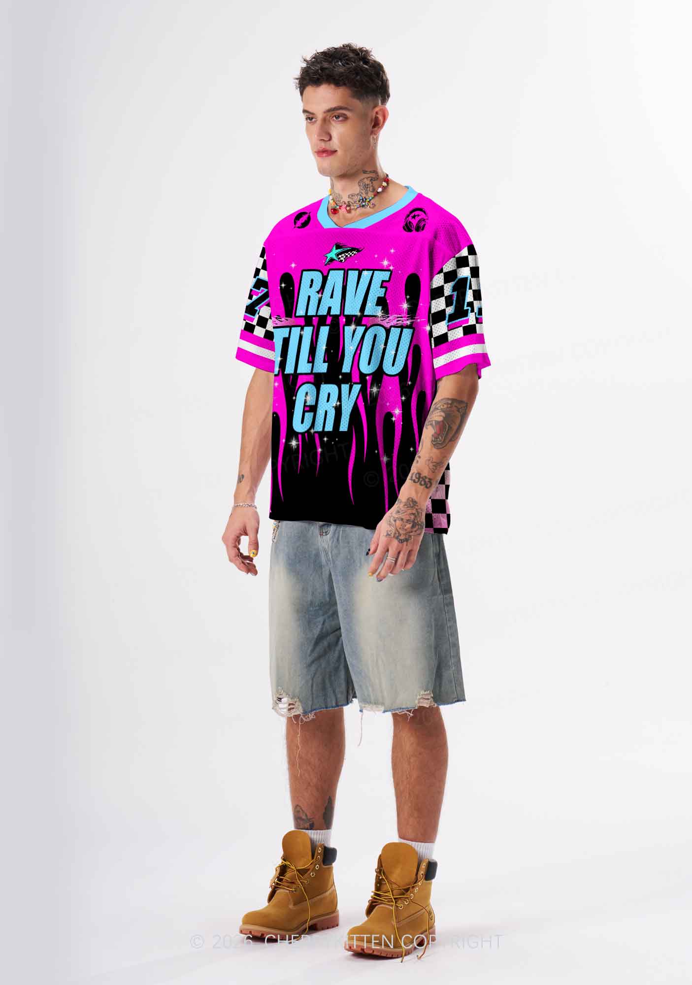 Rave Till You Cry Y2K Sport Jersey Shirts Cherrykitten