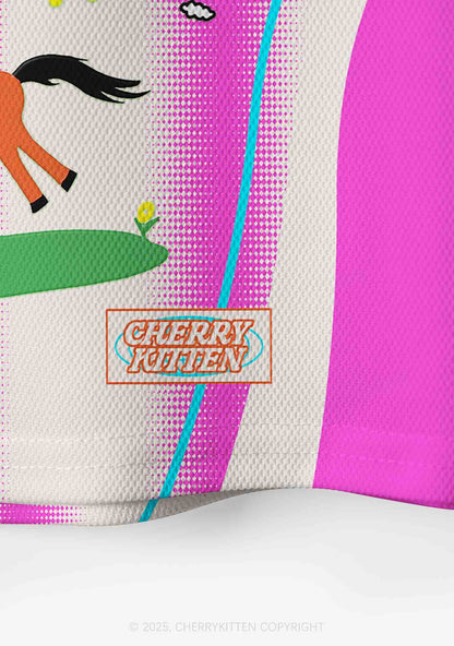 Custom Orange Pony Y2K Crop Sport Jersey Shirts Cherrykitten