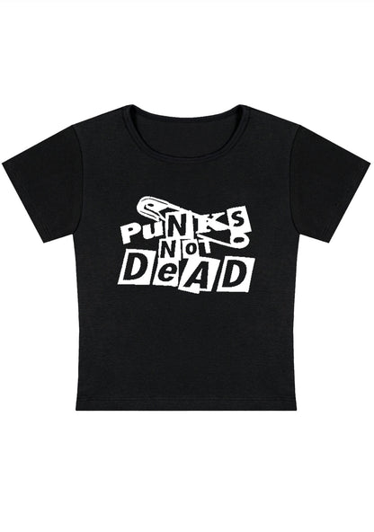 Punks Not Dead Y2K Baby Tee