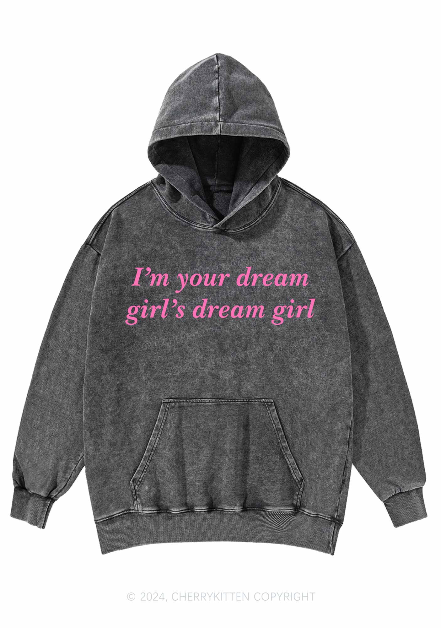 Dream Girl Y2K Washed Hoodie Cherrykitten