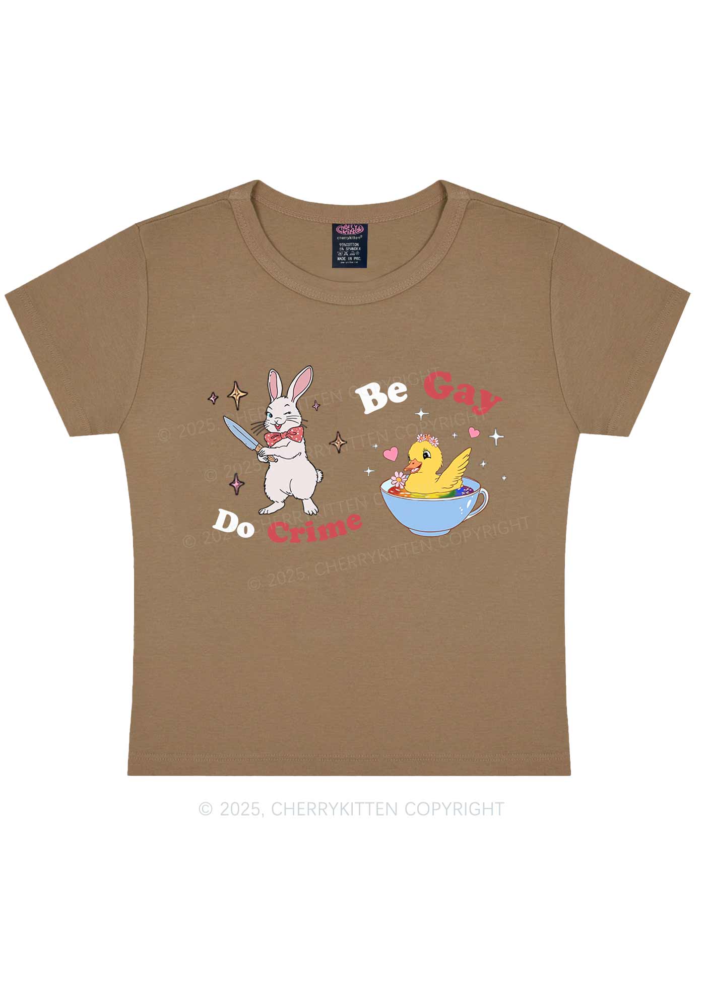 Be Gay Do Crime Pride Y2K Baby Tee Cherrykitten