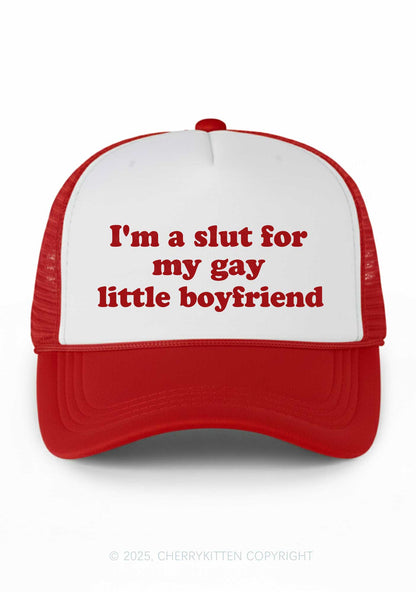 Slxt For My Gay BF Valentine's Day Y2K Colorblock Trucker Hat Cherrykitten
