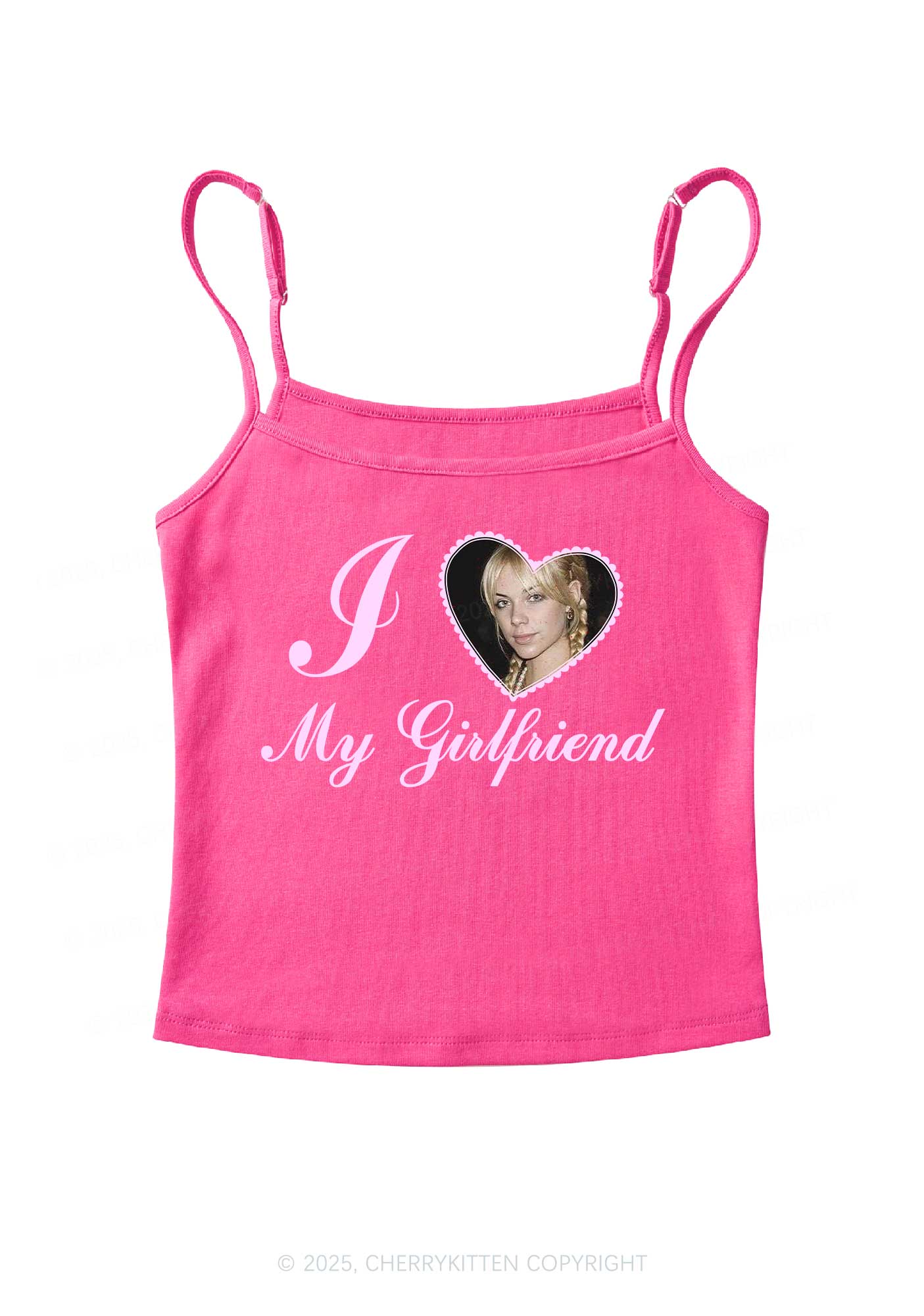 Custom Heart My Bf GF Y2K Spaghetti Strap Cami Cherrykitten