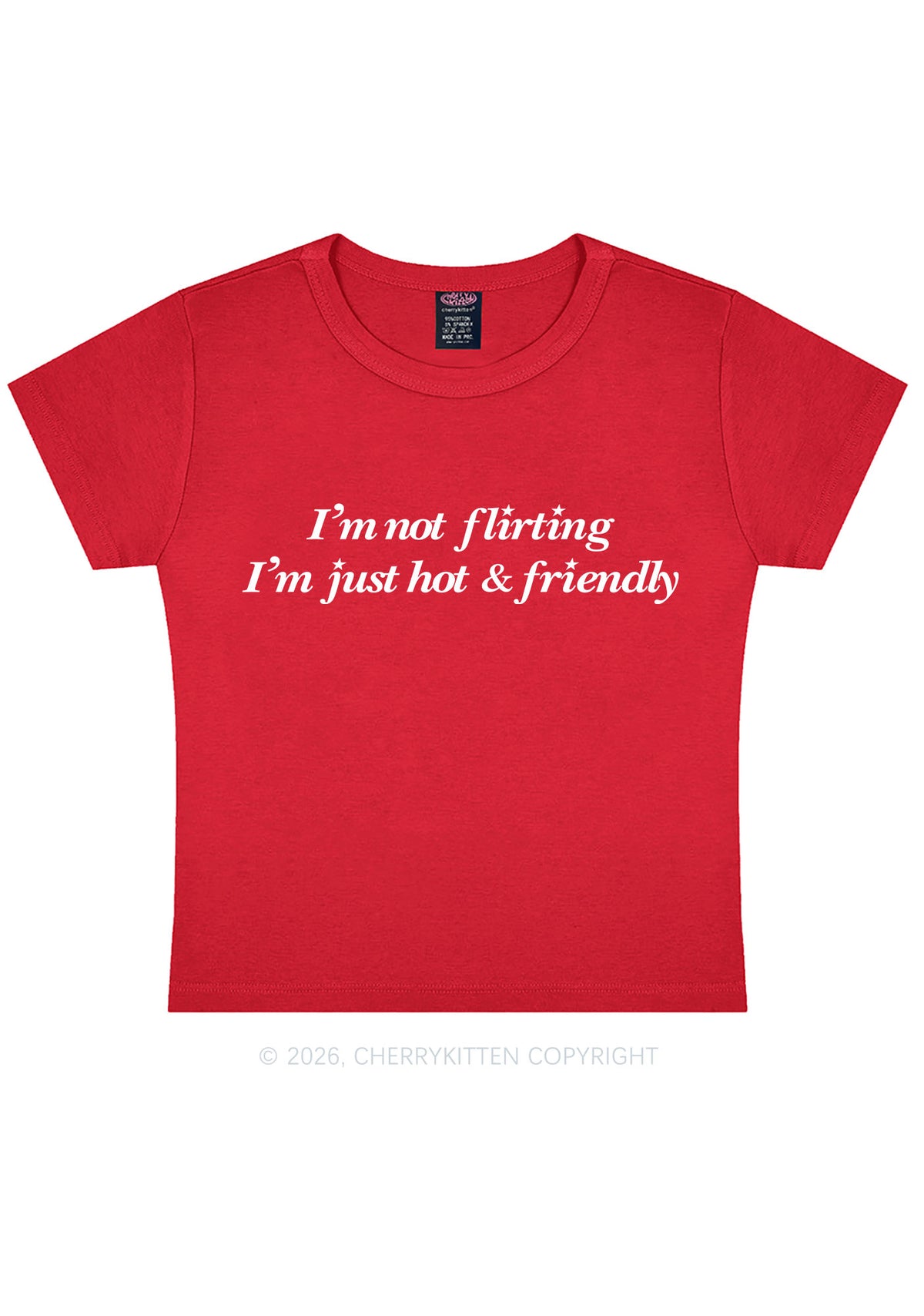 Just Hot And Friendly Y2K Baby Tee Cherrykitten