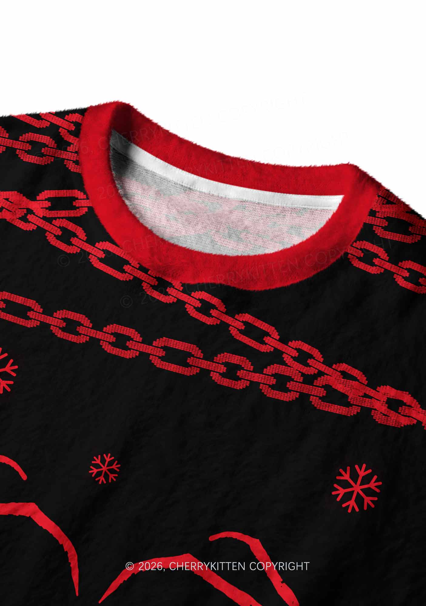 Halloween Skull Spider Y2K Knit Sweatshirt Cherrykitten