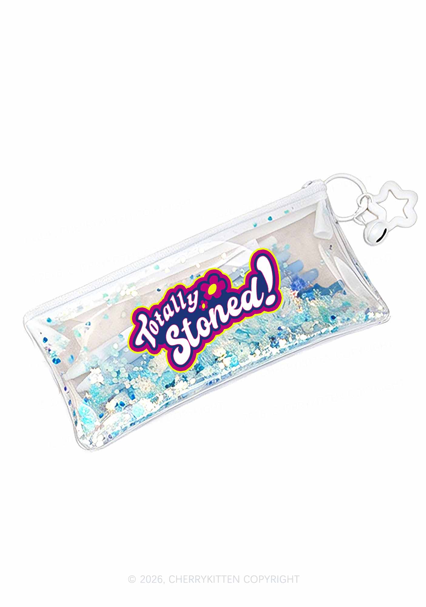 Totally Stoned Y2K Quicksand Transparent Pencil Pouch Cherrykitten