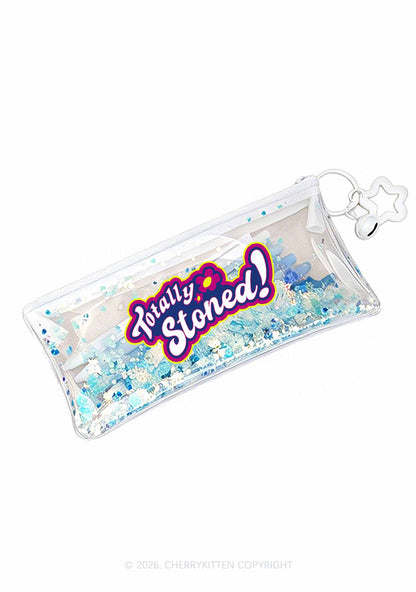Totally Stoned Y2K Quicksand Transparent Pencil Pouch Cherrykitten