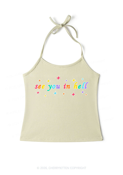 See You In Hell Pride Y2K Halter Neck Cami Cherrykitten