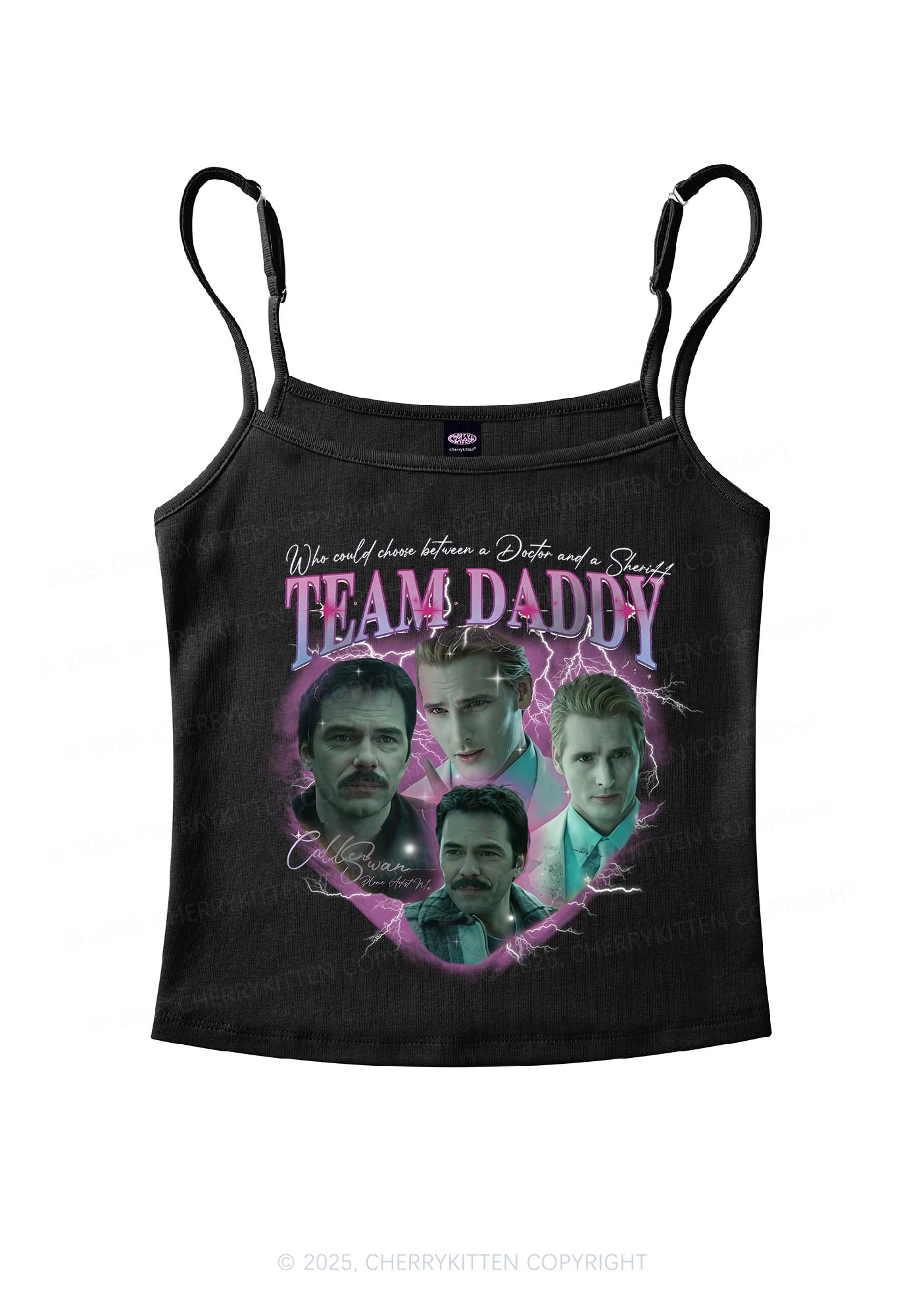 Team Daddy Y2K Spaghetti Strap Cami Cherrykitten