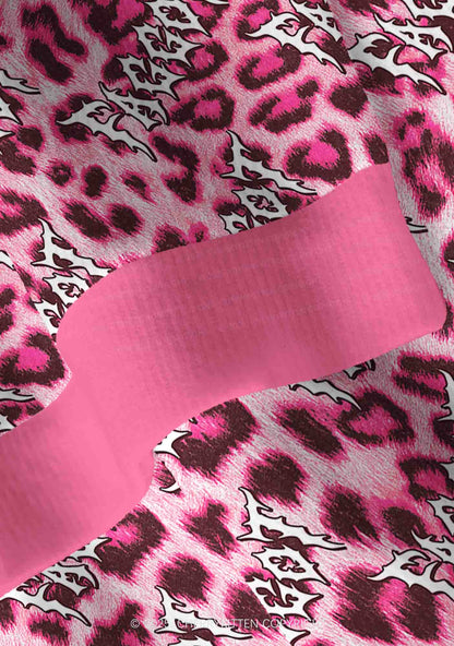 Pink Leopard Faggot Pride Y2K Christmas Cardigan Knit Sweatshirt Cherrykitten