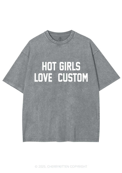 Hot Girls Love Custom Y2K Shirts Washed Tee Cherrykitten