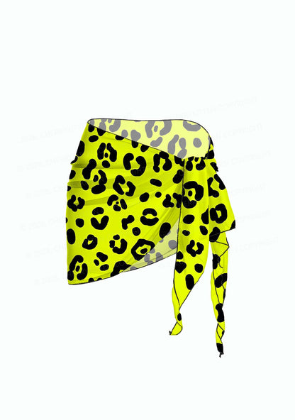 Neon Leopard Y2K Print Bikini Set Cherrykitten