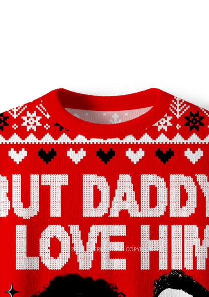 Daddy I Love Luigi Y2K Christmas Knit Sweatshirt Cherrykitten