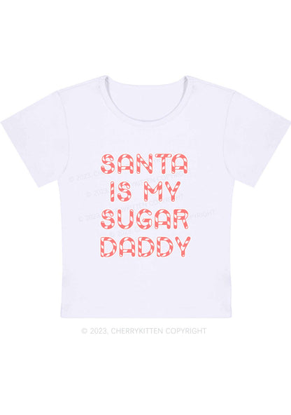 Santa Sugar Daddy Christmas Y2K Baby Tee Cherrykitten