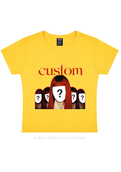 Custom Five Portraits Y2K Baby Tee Cherrykitten