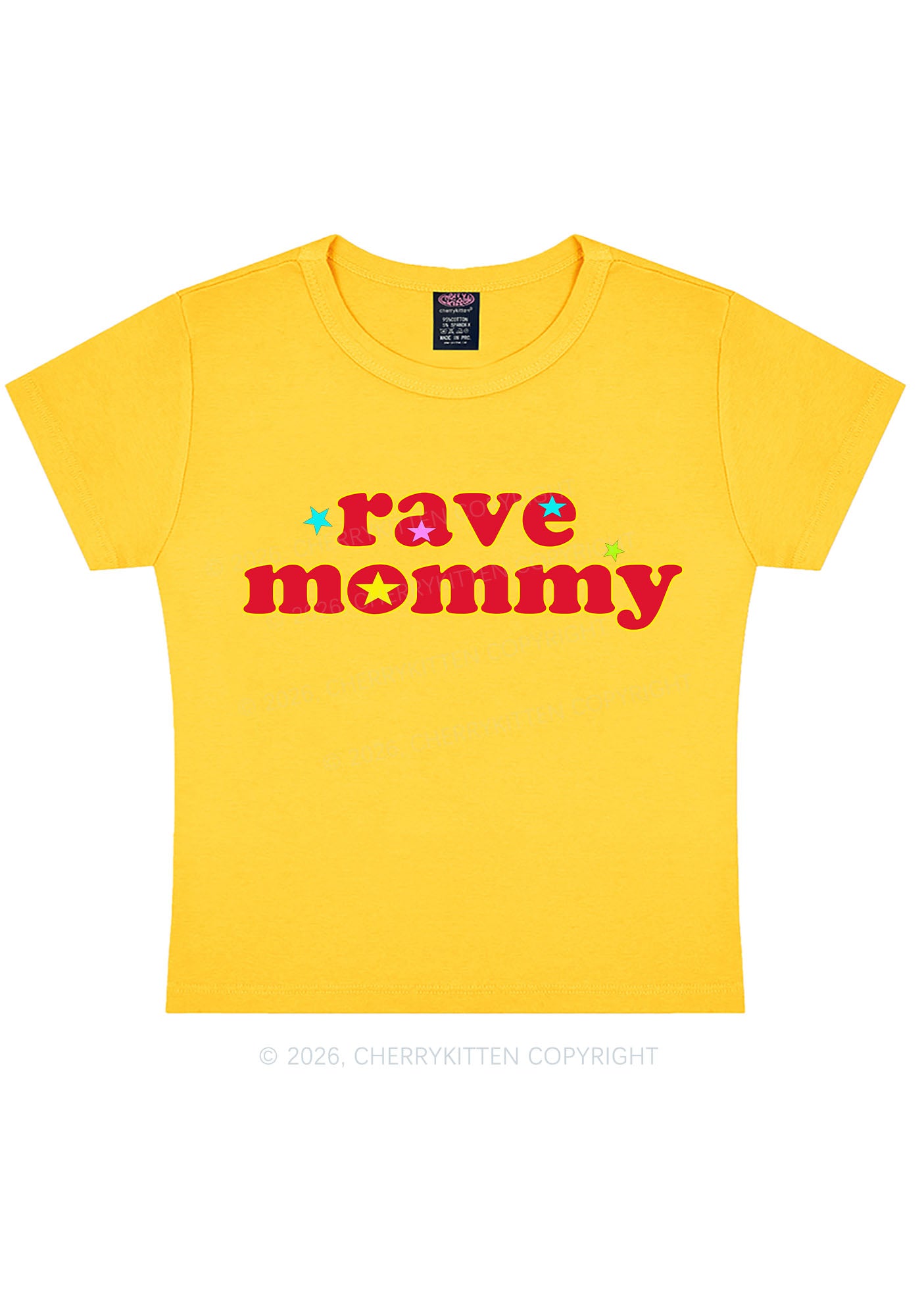 Rave Mommy Y2K Baby Tee Cherrykitten