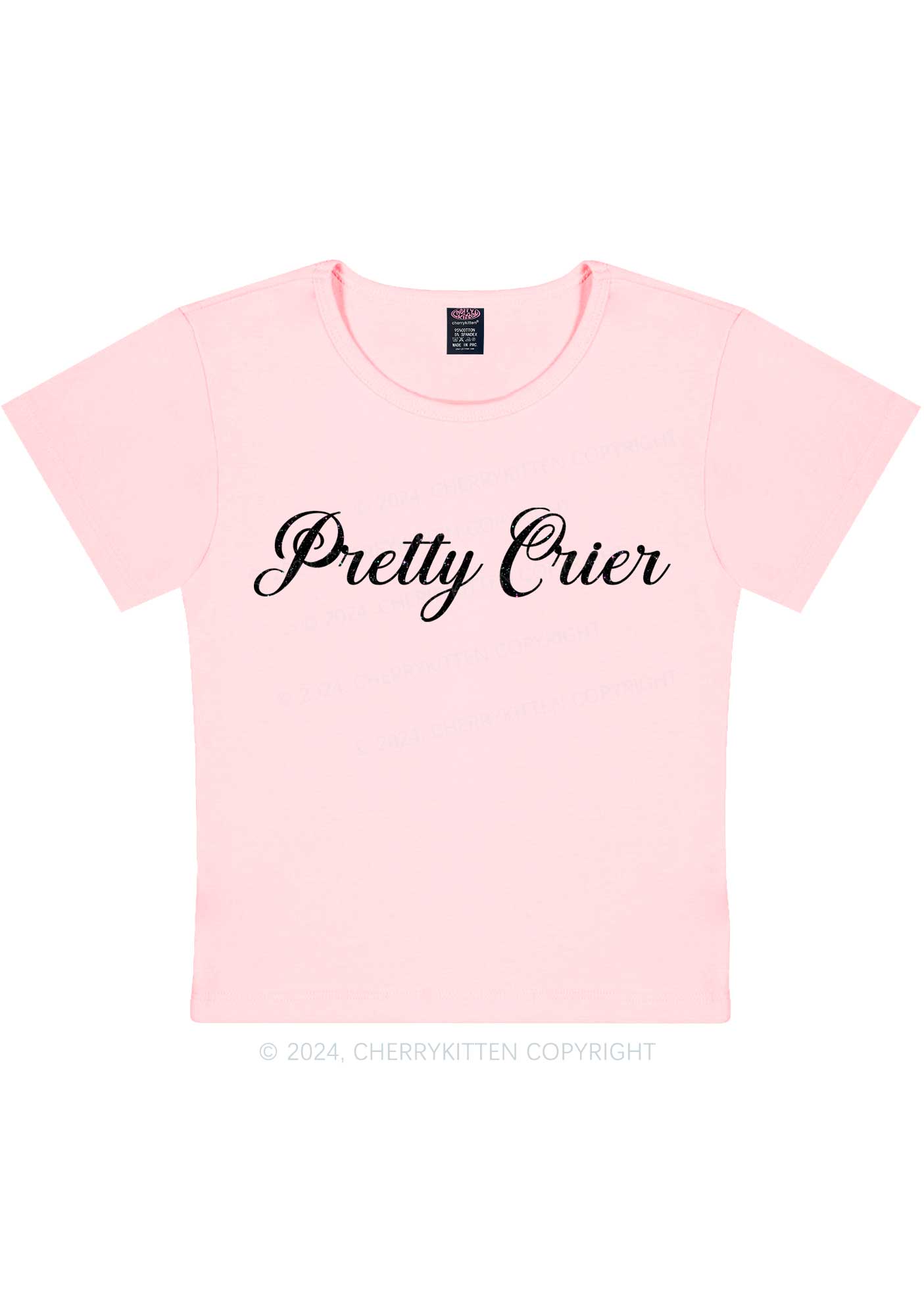 Pretty Crier Y2K Baby Tee Cherrykitten