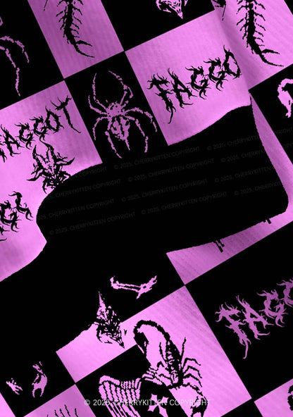 Purple Punk Faggot Pride Y2K Christmas Cardigan Knit Sweatshirt Cherrykitten