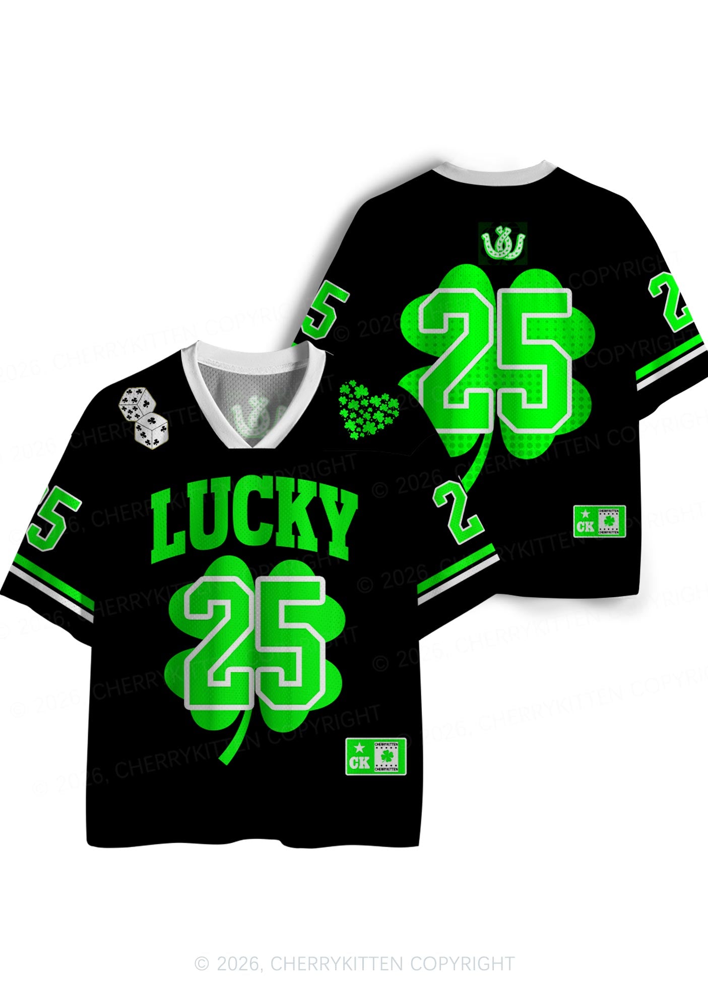 Custom Lucky Horseshoe St Patricks Y2K Sport Jersey Shirts Cherrykitten
