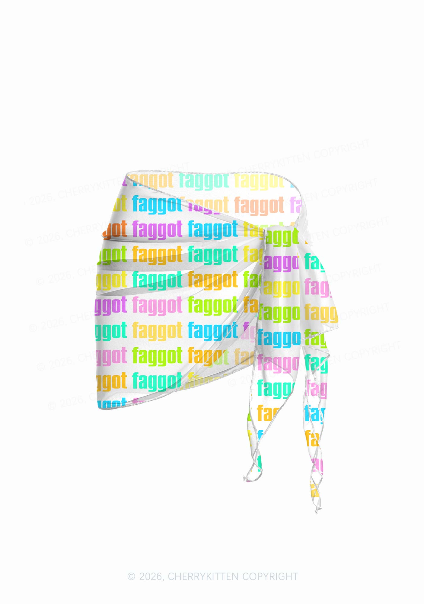 Rainbow Faggot Slogan Pride Y2K Print Bikini Set Cherrykitten