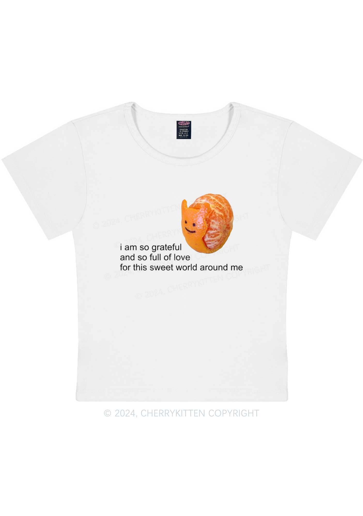 Grateful Orange Y2K Baby Tee Cherrykitten