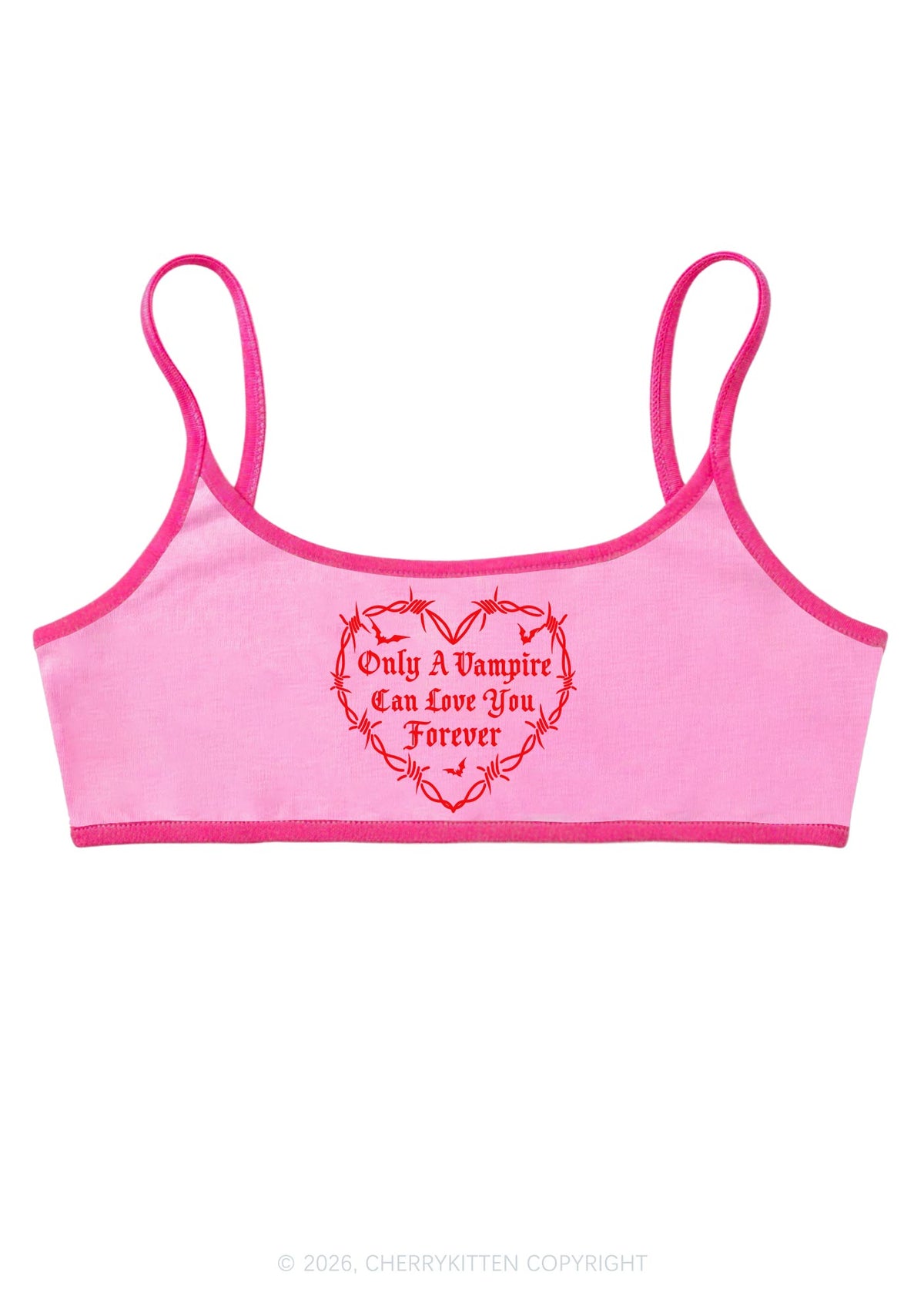 Halloween Vampire Love You Forever Y2K Super Crop Cami Cherrykitten