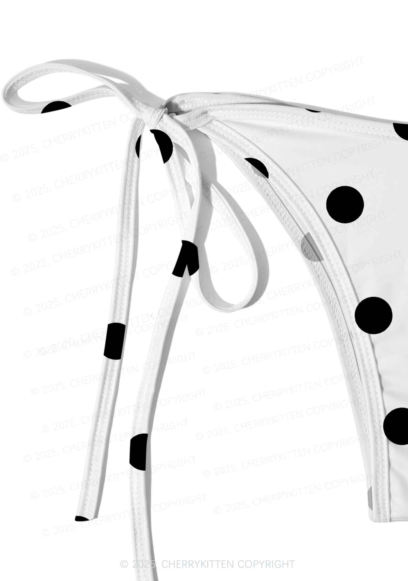 Black And White Big Dots Y2K Print Bikini Set Cherrykitten