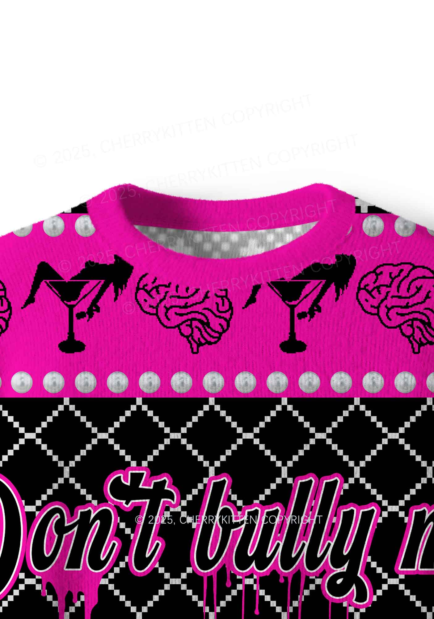 Dont Bully Me Y2K Christmas Knit Sweatshirt Cherrykitten