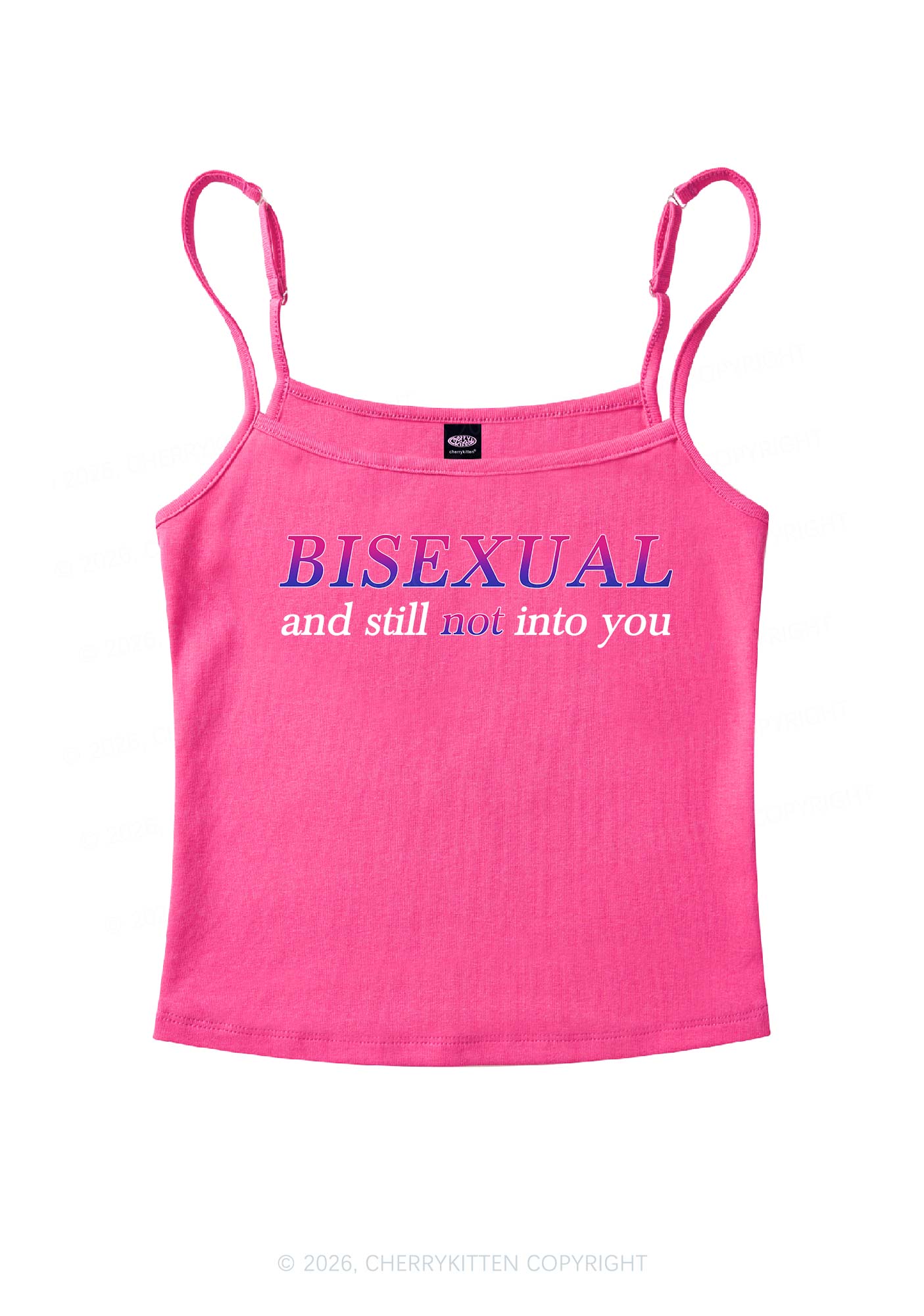 Bisexual And Still Not Into You Pride Y2K Spaghetti Strap Cami Cherrykitten
