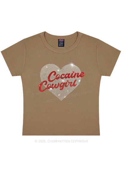 Rhinestone Cola Cowgirl Y2K Baby Tee Cherrykitten