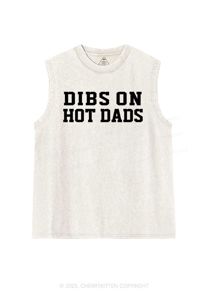Dibs On Hot Dads Y2K Washed Muscle Tank Cherrykitten